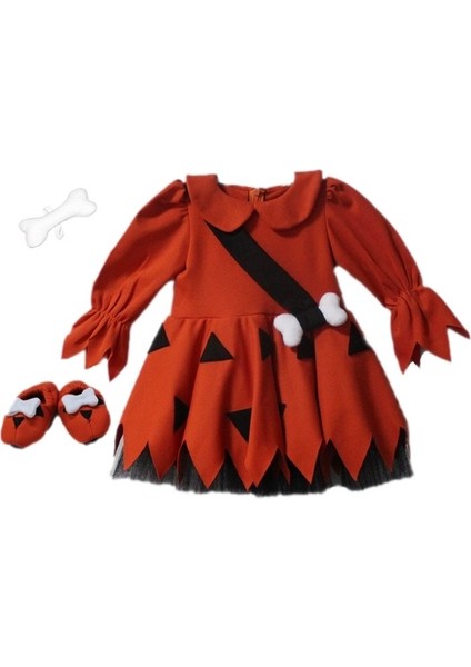 Taş Devri Çakıl Kostümü Uzun Kol