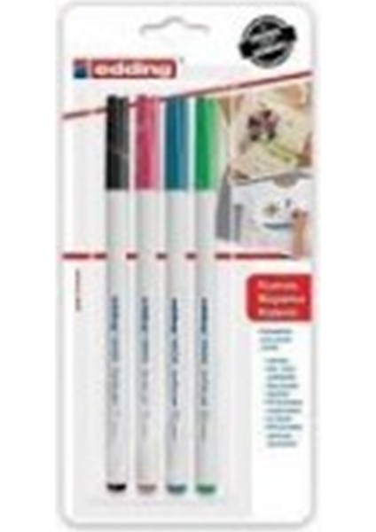 Edding Tekstil Kalemi 4’lü Pastel Renkler Blister