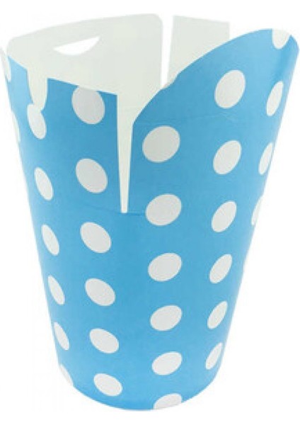 Mısır Kutusu Puantiyeli Elips Kapaklı 10X13CM Mavi P8 fiyatları