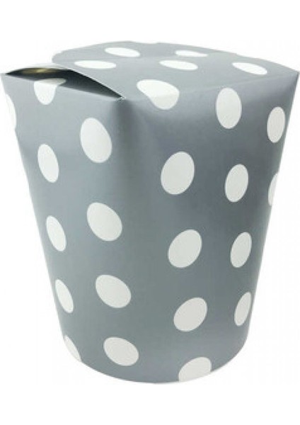 Mısır Kutusu Puantiyeli Elips Kapaklı 10X13CM Gümüş P8