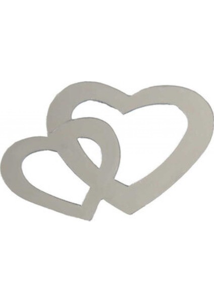 Kalp Çiftli Metalize Süsleme Gümüş Pk:50 gr