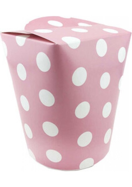 Mısır Kutusu Puantiyeli Elips Kapaklı 10X13CM Pembe P8