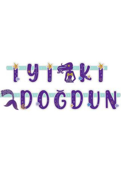 Iyiki Doğdun Yazı Deniz Kızı Pırıltılı Pk:1