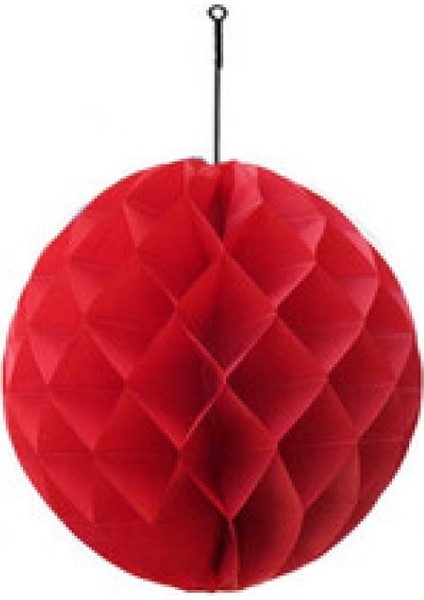 Süs Ponpon Petekli Orta Boy Kırmızı Pk1