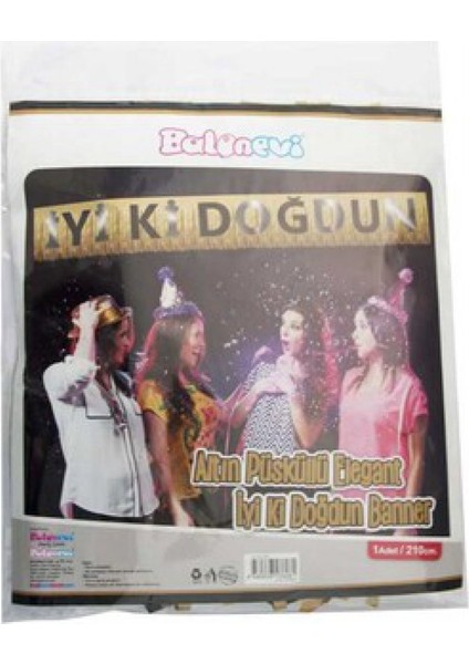 Iyiki Doğdun Banner Gold Frınged Pk:1