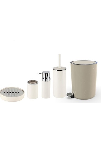 Lenox 5 Parça Banyo Seti Bej(Emin Aksesuar)