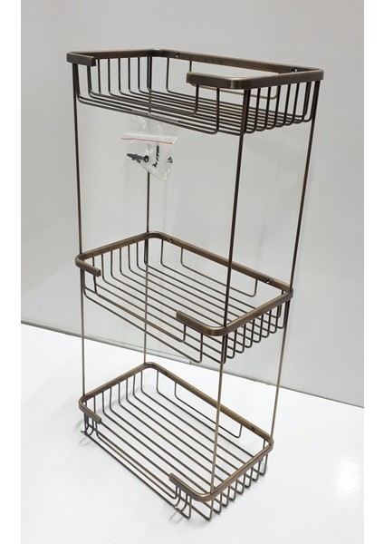 Banyo Antik 3'lü Kare Şampuanlık(Emin Aksesuar)