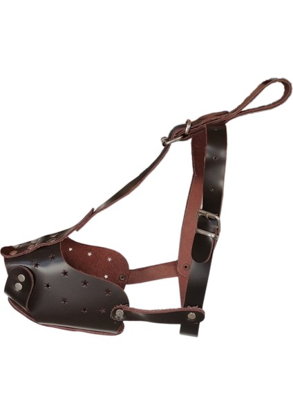 Orta ve Iri Irk Deri Ayarlanabilir Köpek Ağızlığı Kahverengi Xlarge 33 cm