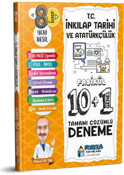 Forza Yayınları 8. Sınıf LGS T.c. Inkılap Tarihi ve Atatürkçülüktamamı Çözümlü Fasikül 10 Branş 1 Genel Deneme