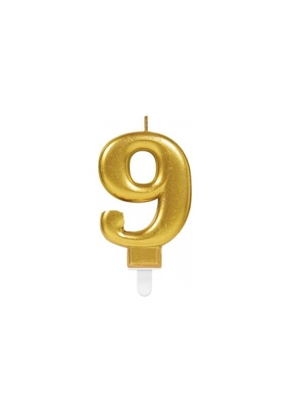 Parti Aksesuar Parti Malzemeleri 9 Rakam Mum Gold Renk