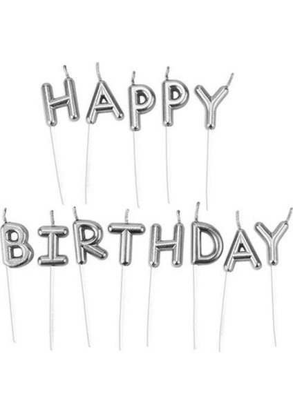 Parti Aksesuar Happy Birthday Mum Gümüş Renk