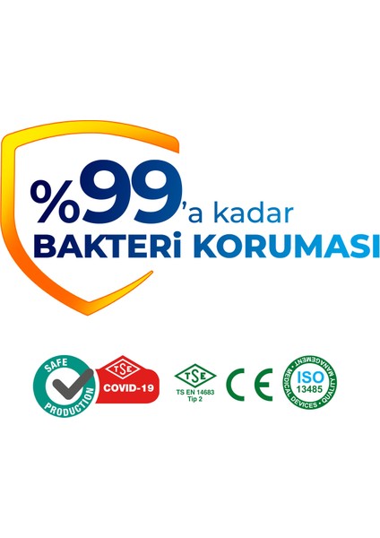 Color Sarı Yumuşak Elastik Kulaklı Maske 100 Adet