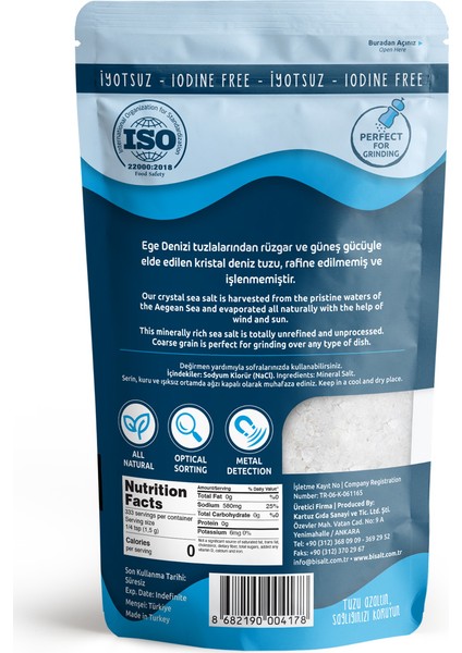 BİSALT Ege Deniz Tuzu İri 500 g