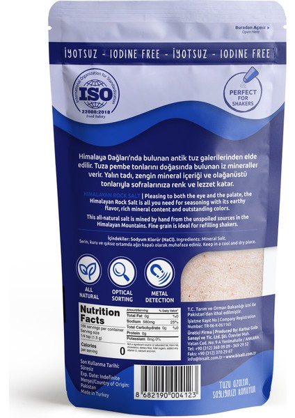 BİSALT Himalaya Tuzu Sofralık 250 gr