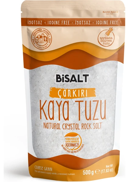 BiSALT Çankırı Kaya Tuzu Sofrada Öğütme 500 g