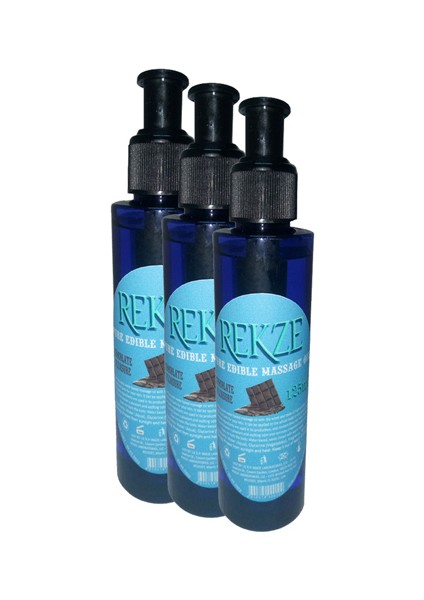 Rekze Erkeklere Kadınlara Özel Çikolata Aromalı Masaj Yağı Pure Edible Chocolate Flavor Massage Oil 125ML 3 Adet