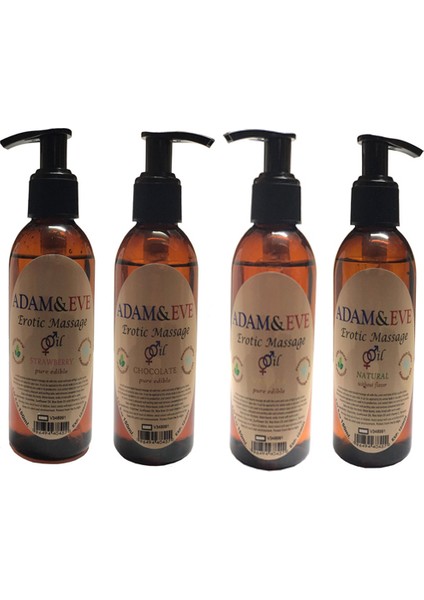 Adam&eErkeklere Kadınlara Özel 4 Farklı Çeşit Aromalı Masaj Yağı Massage Oil 125ML