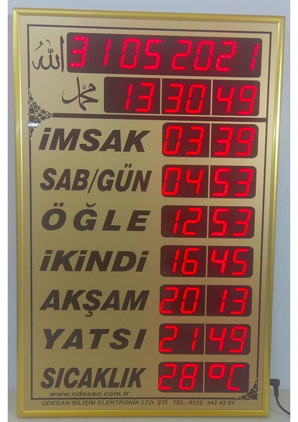 Odesan-Vakitmatik-Cami Saati-Dijital Imsakiye, Cami Vakitmatik
