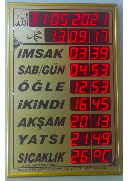 Odesan-Vakitmatik-Cami Saati-Dijital Imsakiye, Cami Vakitmatik fiyatları