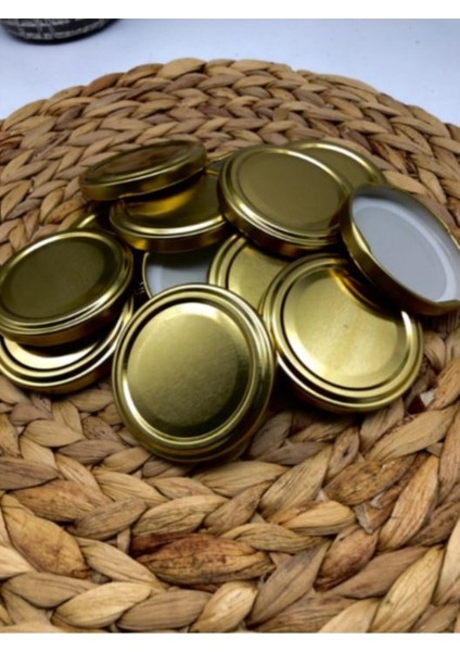Metal Gold Konserve Kavanoz Kapağı 63 mm 50 Adet