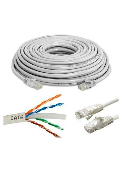 Cat6 Ethernet Kablosu 23 Awg Uçları Hazır Internet Kablosu-2 M