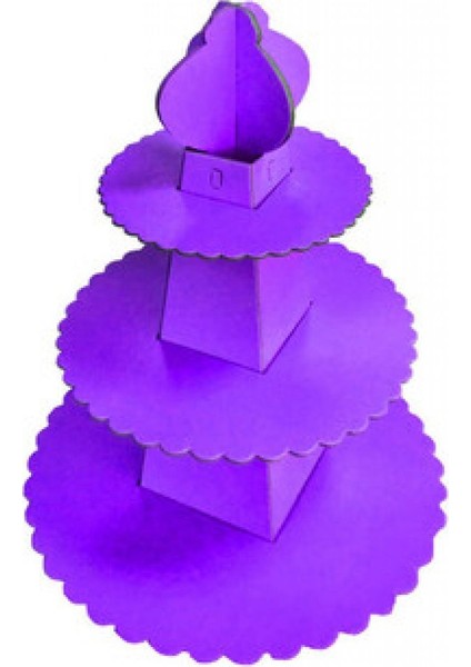 Cup Cake Standı Piramit Modeli Düz Renk Mor Pk:1