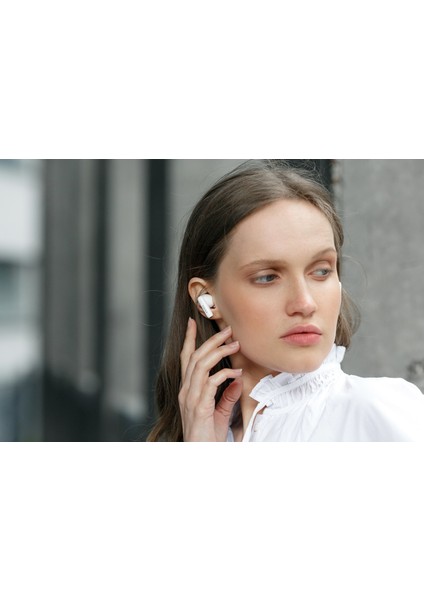TWS330 NB Aktif Gürültü Engelleme ve Oyun Moduna Sahip Bluetooth Kulaklık Beyaz