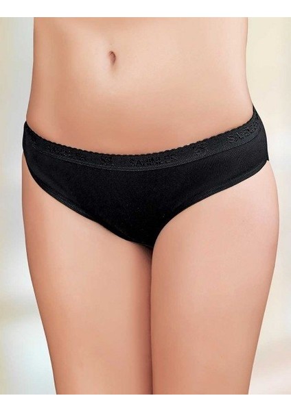 Şahinler Yazılı Ribana Külot Siyah MB037