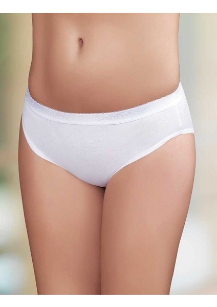 Şahinler Yazılı Ribana Külot Beyaz MB037