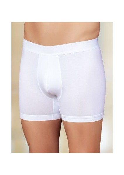 Likralı Şahinler Yazılı Torbalı Boxer Beyaz ME031