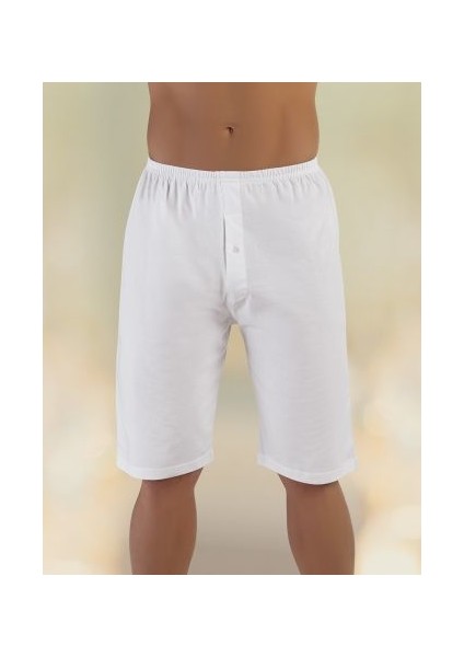 Penye Süprem Paçalı Boxer Beyaz ME018