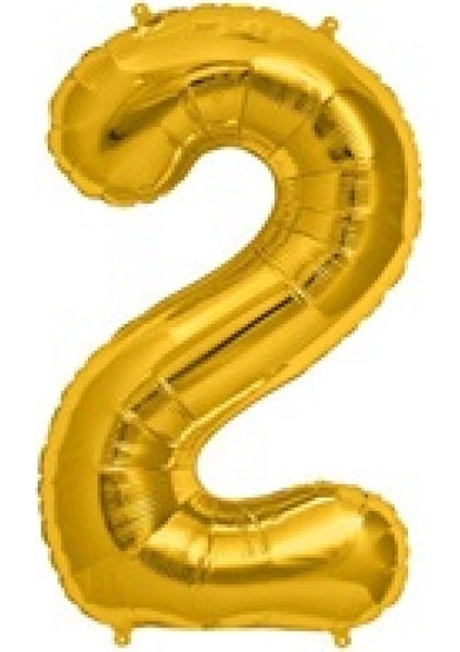 2 Rakam Folyo Balon Gold 100 cm (1 Metre)