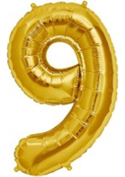 9 Rakam Folyo Balon Gold 100 cm (1 Metre)