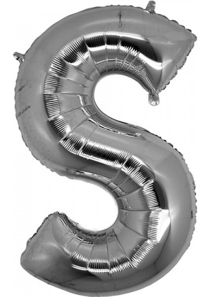 S Harf Folyo Balon Gümüş 100 cm (1 Metre)