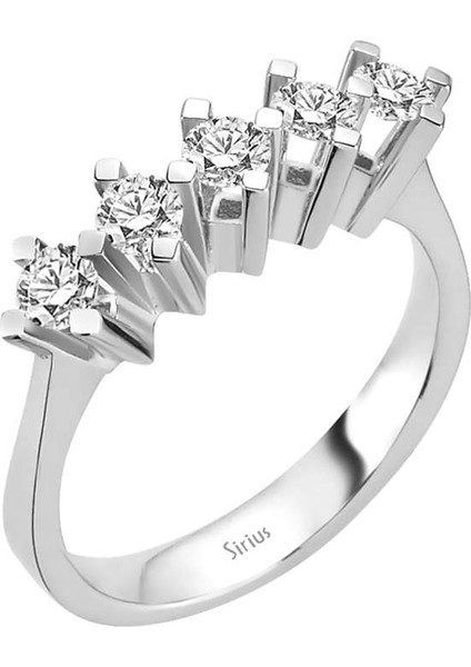 0,74 Karat Pırlanta Beş Taş Yüzük 0417R0194