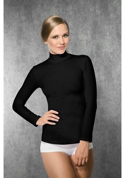 Kadın Modal Uzun Kollu Boğazlı T Shirt 8510 fiyatları