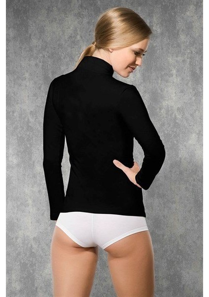 Kadın Modal Uzun Kollu Boğazlı T Shirt 8510 modelleri