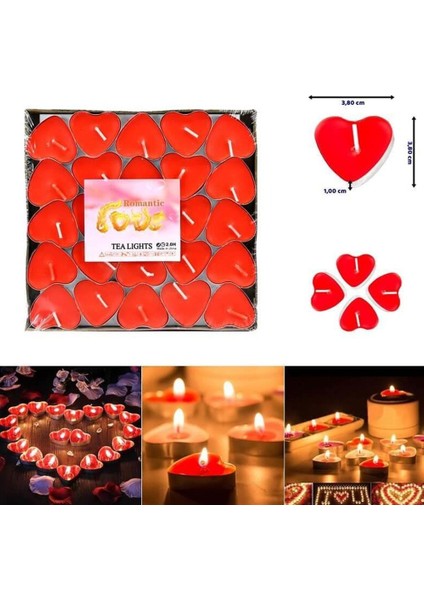 Tealight Kalp Mum Dekoratif Armağanlik