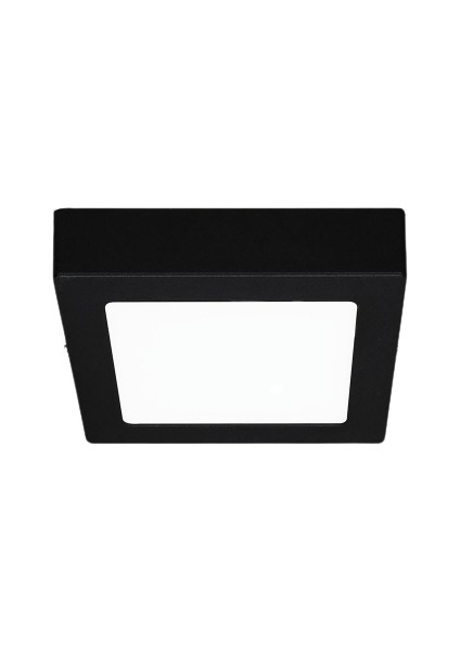 16W Sıva Üstü Slım LED Downlight Armatür Kare Siyah Gövde L263619 3000K (Sarı)