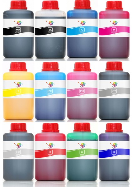 Canon Imageprograf IPF5000 Yazıcı Uyumlu Kartuş Mürekkebi Pro Serisi 500ML Mürekkep Seti