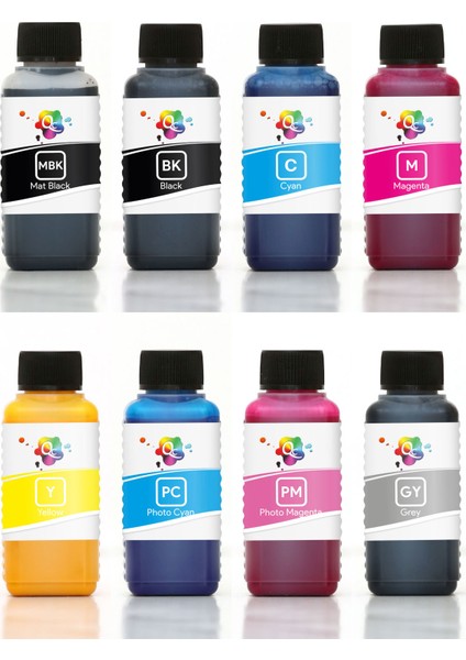 Canon Lucia Pro Mürekkep 8 Renk Pro Serisi 100ML Mürekkep Seti