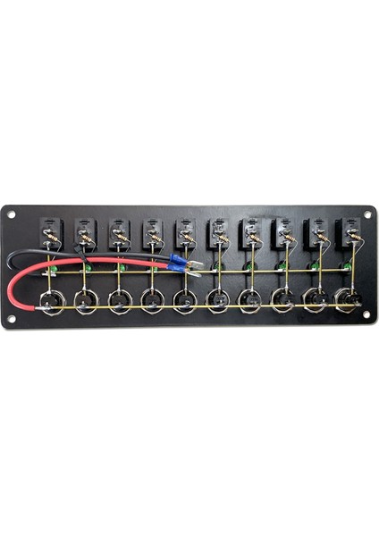 Marine Tekne Switch Panel 10 Anahtarlı Yatay 12-24v Sigorta Paneli