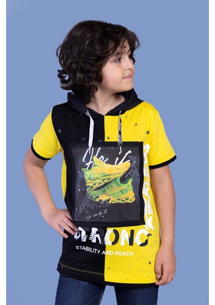 Toontoy Erkek Çocuk Garni Detaylı Baskılı Tişört