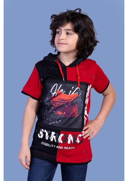 Toontoy Erkek Çocuk Garni Detaylı Baskılı Tişört