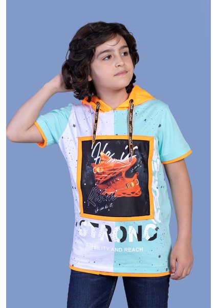 Toontoy Erkek Çocuk Garni Detaylı Baskılı Tişört