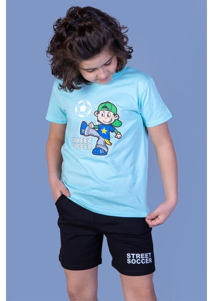Toontoy Erkek Çocuk Baskılı Şortlu Takım