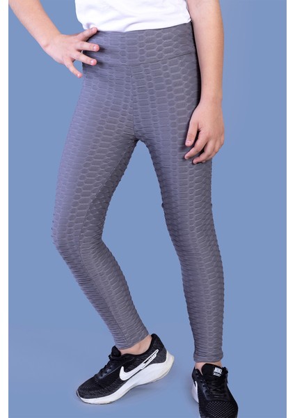 Toontoy Kız Çocuk Kabartma Detaylı Tayt