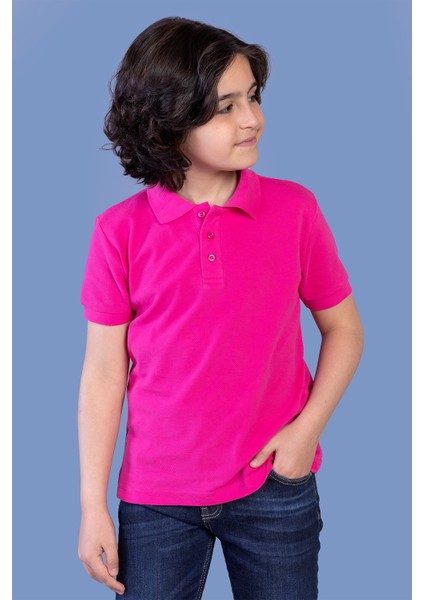 Toontoy Unisex Çocuk Düğmeli Polo Yaka Tişört