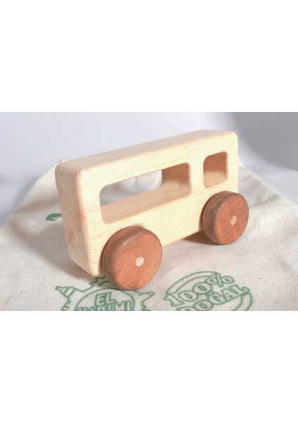 Dikdörtgen Geometrik Ahşap Oyuncak Araba - % 100 Doğal Ağaç fırsatları