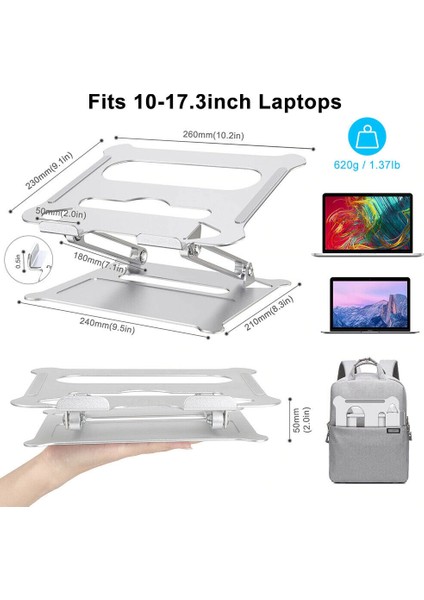 Alüminyum Macbook Notebook Taşınabilir Masaüstü Stand TME-ST01